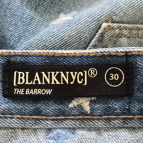 Blank NYC The Barrow Vintage High Rise Star Embroidered Denim Cutoff Shorts - Picture 13 of 16